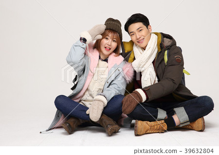 Happy young traveler couple concept photo. set out on a trip to honeymoon, camping and summer vacation concept isolated on white background. 251 Happy young traveler couple concept photo. set out on a trip to honeymoon, camping and summer vacation concept isolated on white background. 251 39632804