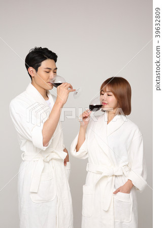 Happy young traveler couple concept photo. set out on a trip to honeymoon, camping and summer vacation concept isolated on white background. 496 39632809
