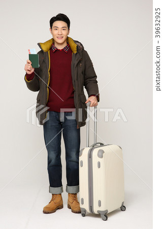 Happy young traveler couple concept photo. set out on a trip to honeymoon, camping and summer vacation concept isolated on white background. 362 Happy young traveler couple concept photo. set out on a trip to honeymoon, camping and summer vacation concept isolated on white background. 362 39632925
