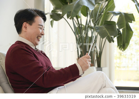 the life of a middle-aged man concept photo. a middle-aged man's work , daily routine and hobbies. 105 39633319