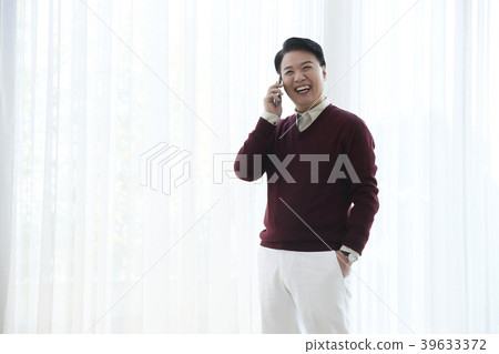 the life of a middle-aged man concept photo. a middle-aged man's work , daily routine and hobbies. 077 39633372