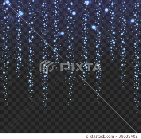 Glowing lights blue glitter isolated on a black ba 39635402