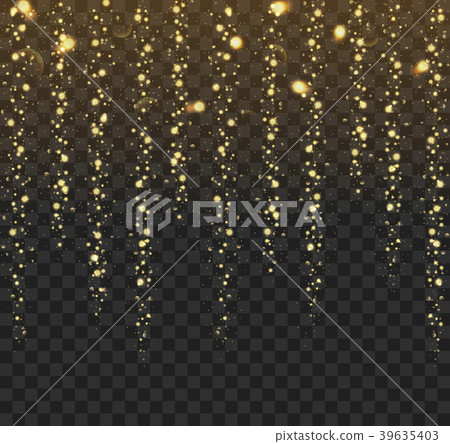 Glowing lights golden glitter isolated on a black  39635403
