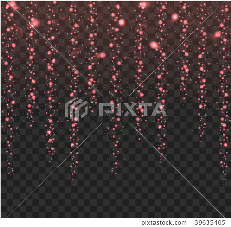 Glowing lights red glitter isolated on a black bac 39635405