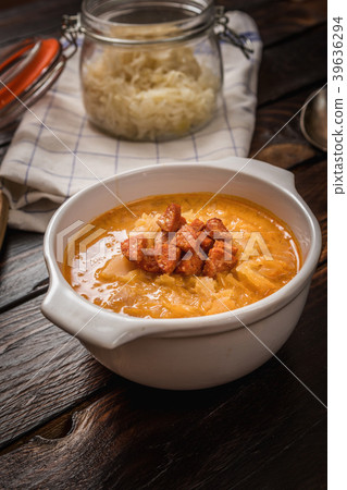 sauerkraut soup with cabbage sauerkraut soup with cabbage 39636294