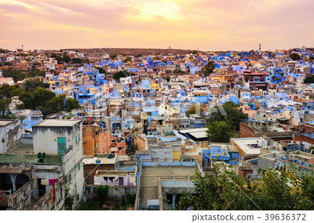 blue city - jodhpur cityscape in rajasthan, india 39636372