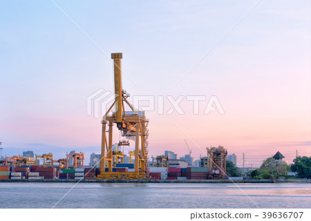 industrial port with containers Bangkok Thailand 39636707