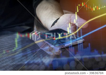 Mobile device for business showing data Mobile device for business showing data 39636784