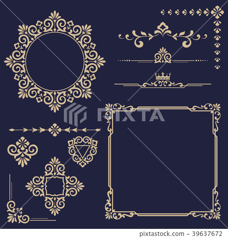 Vintage Set. Floral elements for design monograms 39637672
