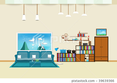 living room interior flat design living room interior flat design 39639366