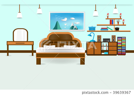bedroom interior flat design relax 39639367