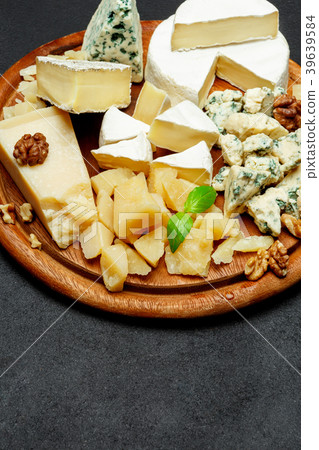 Cheese plate with Assorted cheeses Camembert, Brie 39639584