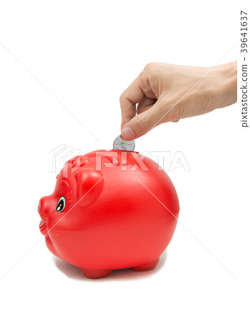Savings, hands, coins, piggy bank 39641637