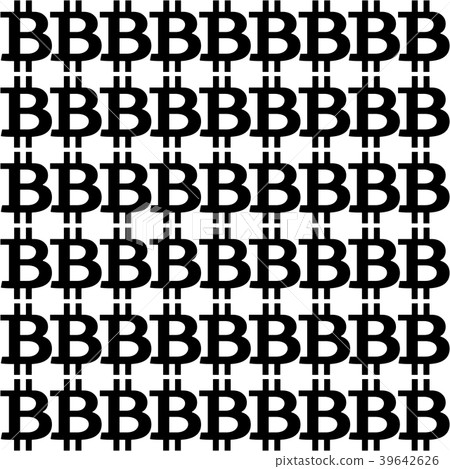 Seamless pattern with black bitcoin signs on white Seamless pattern with black bitcoin signs on white 39642626
