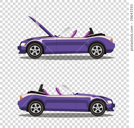 Broken violet cabriolet sport cartoon car Broken violet cabriolet sport cartoon car 39643593