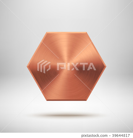 Bronze Abstract Polygon Button Template 39644817