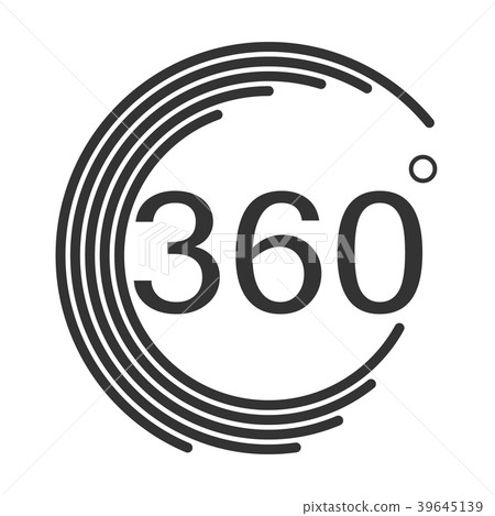 360 degrees angle icon on white background. flat s 360 degrees angle icon on white background. flat s 39645139