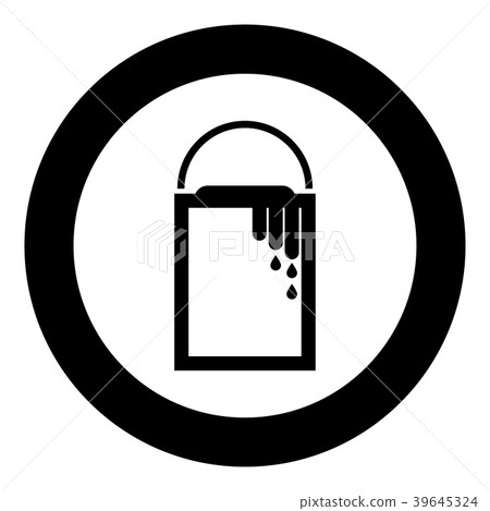 Bank with a paint black icon in circle 39645324