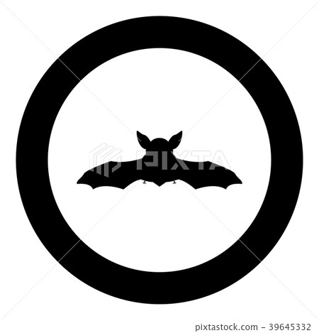 Night bat black icon in circle Night bat black icon in circle 39645332