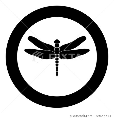 Dragonfly black icon in circle Dragonfly black icon in circle 39645374