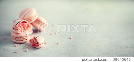 Pink french macaroons. Pastel colors macarons with Pink french macaroons. Pastel colors macarons with 39645645