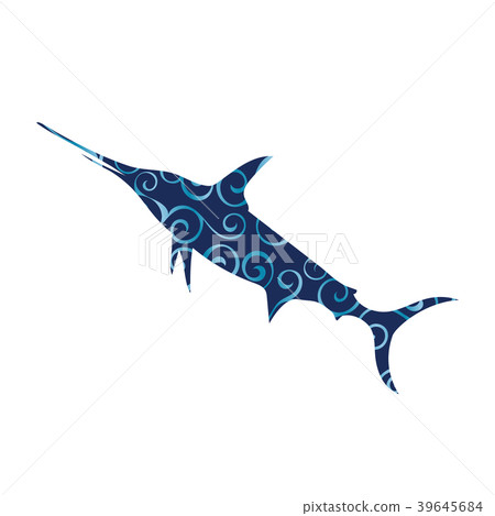 Swordfish trout fish spiral pattern color 39645684