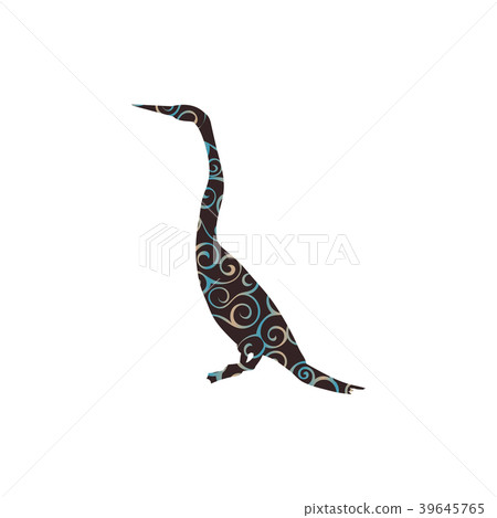 Snakebird anhinga bird spiral pattern color 39645765