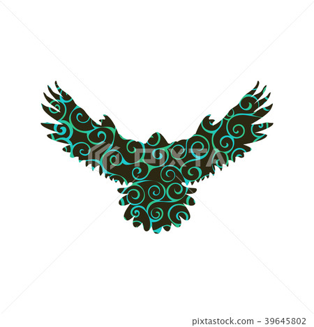 Falcon hawk bird spiral pattern color silhouette Falcon hawk bird spiral pattern color silhouette 39645802