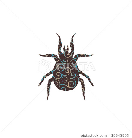 Mite parasite spiral pattern color silhouette 39645905