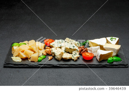 Cheese plate with Assorted cheeses Camembert, Brie 39646439