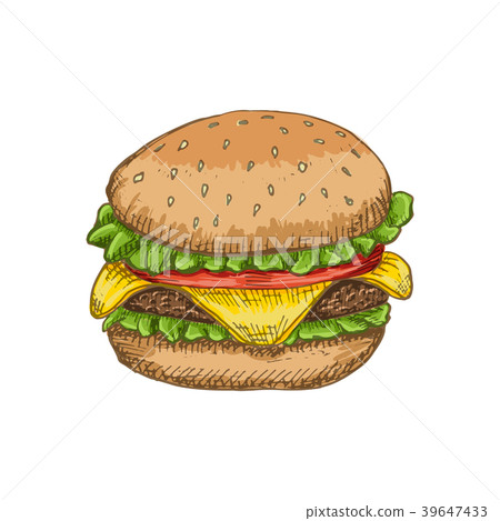 Fast food menu design template hand drawn vector Fast food menu design template hand drawn vector 39647433