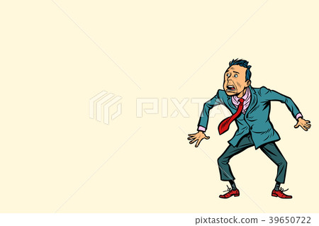 frightened man, isolated on a neutral background 39650722