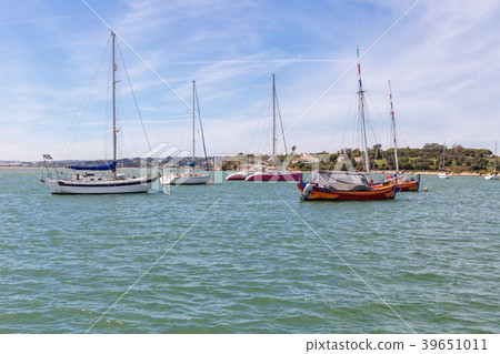 Yachts ships in the bay of the river Alvor. Yachts ships in the bay of the river Alvor. 39651011