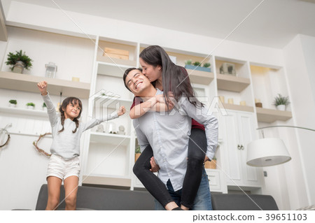 Happy Family spending time together at home. Happy Family spending time together at home. 39651103