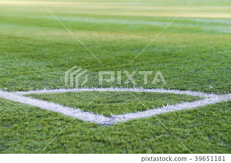 Corner of soccer field, pattern of green grass for Corner of soccer field, pattern of green grass for 39651181