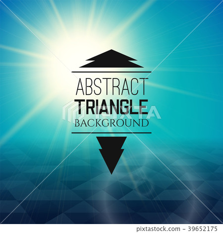 Abstract blue sunset with triangle field 39652175