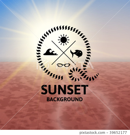 Blue sunset with vinous water sea surface 39652177