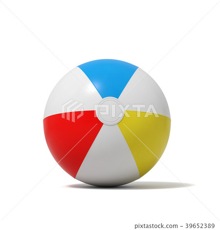 3d rendering of an inflated beach ball with white 39652389