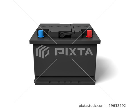 3d rendering of black car battery with colorful 39652392