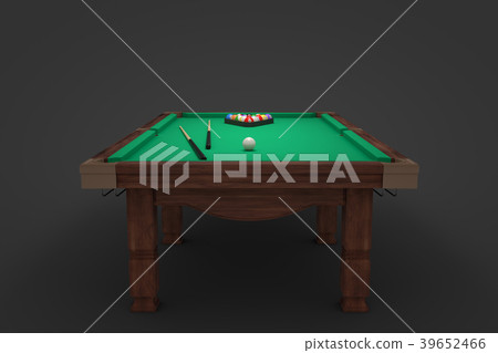 3d rendering of a billiards table with two cue 3d rendering of a billiards table with two cue 39652466