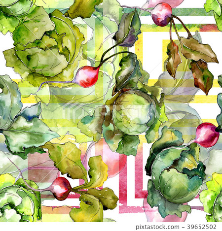 Red radish vegetables in a watercolor styl Red radish vegetables in a watercolor styl 39652502