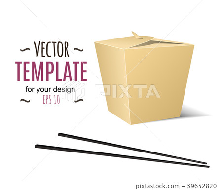 Chinese food box with white background 39652820