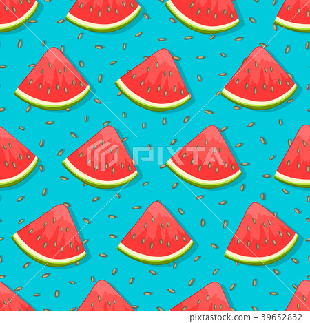 seamless pattern with watermelon blue background - Stock Illustration ...