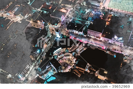 Aerial sketch of Hollywood, CA 39652969