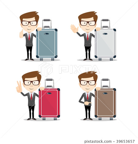 Full length portrait of a young businessman with a Full length portrait of a young businessman with a 39653657