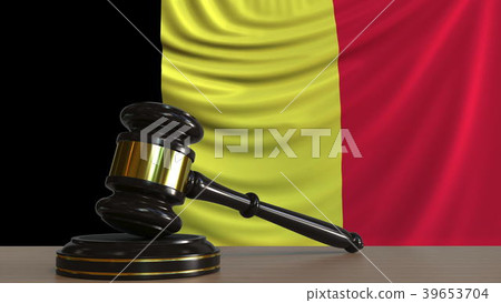 Judge's gavel and block against the flag of Judge's gavel and block against the flag of 39653704