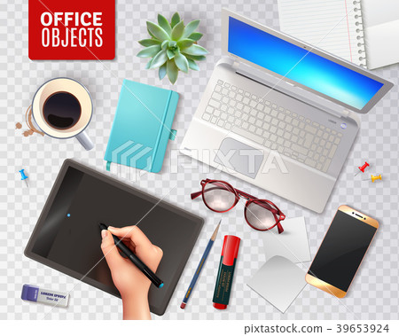3D Office Objects Transparent Background 39653924