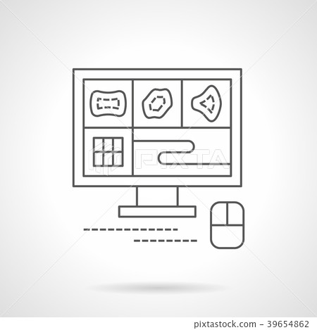 MRI scan monitor flat line vector icon 39654862