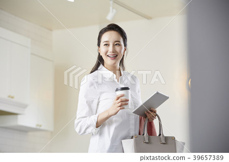 家，女商人，遠程辦公，女人，韓國 39657389