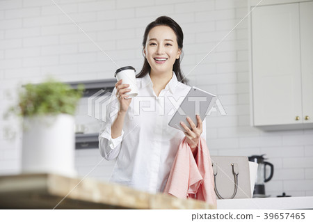 家，女商人，遠程辦公，女人，韓國 39657465